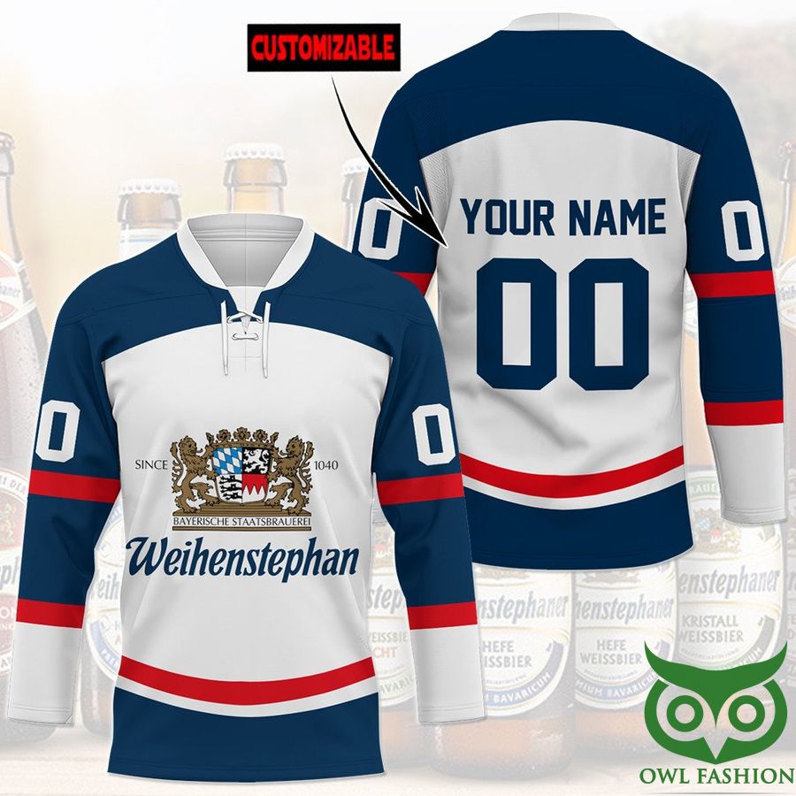 9 Custom Name Number Weihenstephan Beer Hockey Jersey