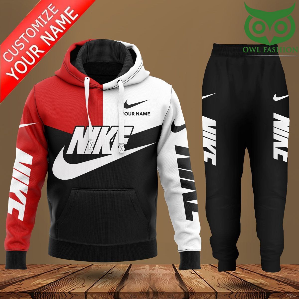 Nike black and red hoodies and sweatpants