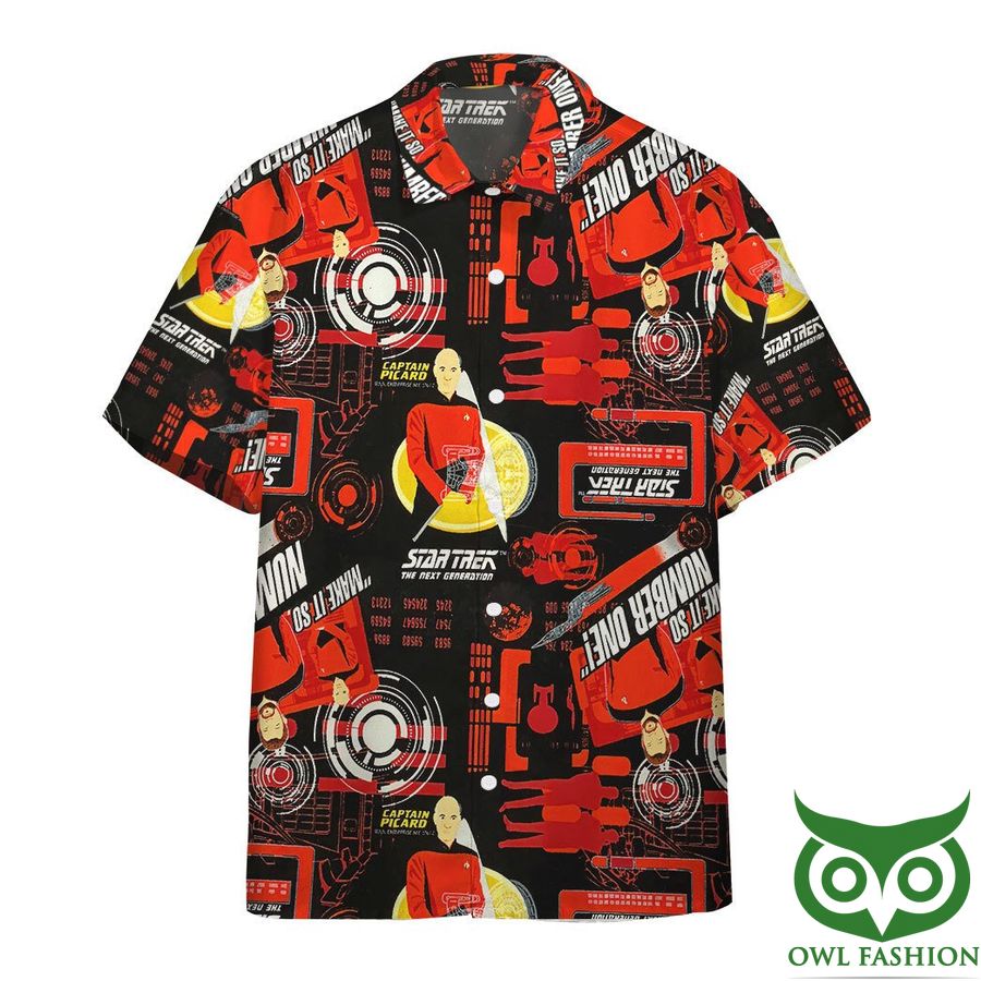 67 Star Trek The Next Generation Red Team with Character and Devices Hawaiian Shirt