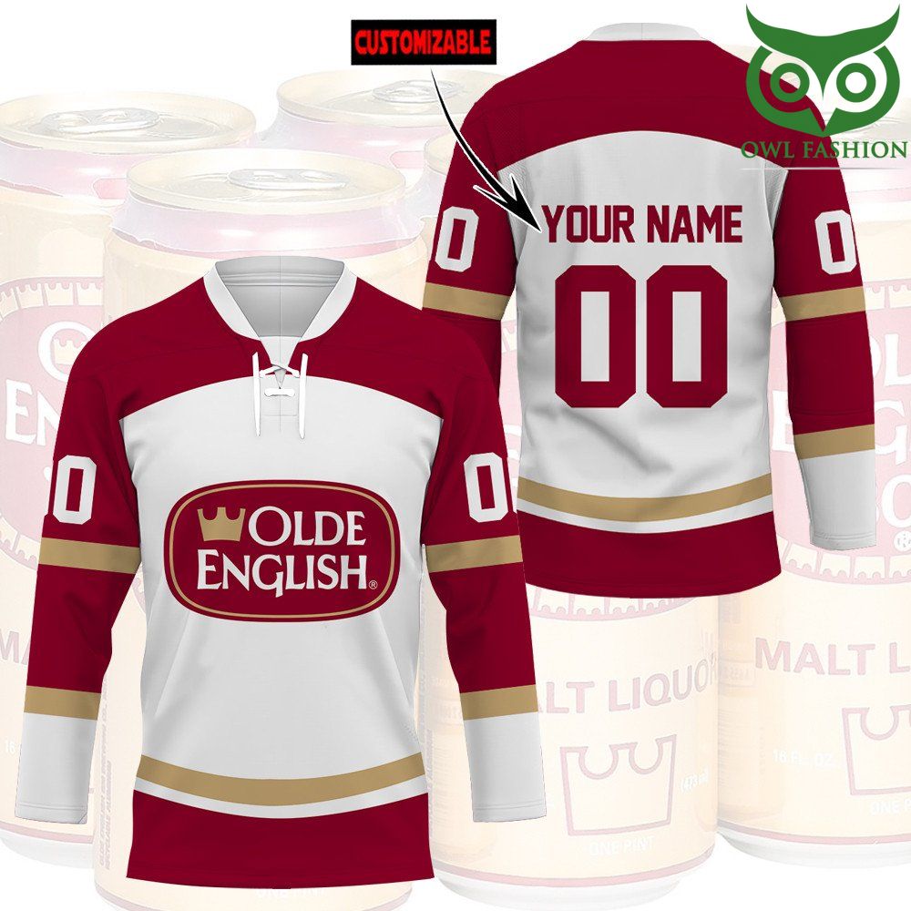 2 Olde English Custom Name Number Hockey Jersey