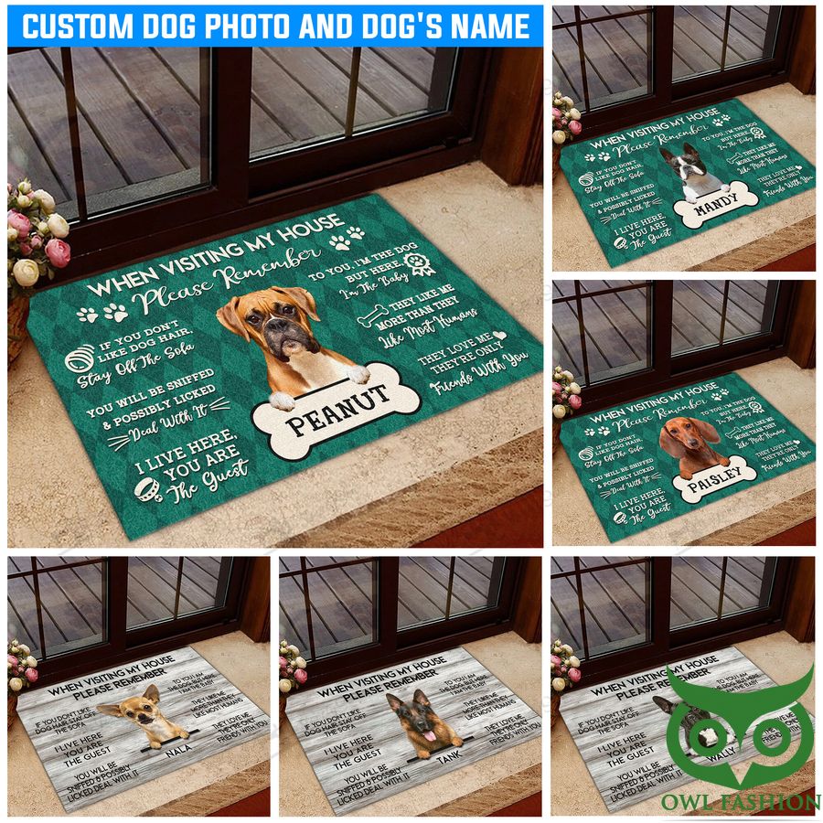292 Custom Name and Photo Dog When Visiting My House Doormat