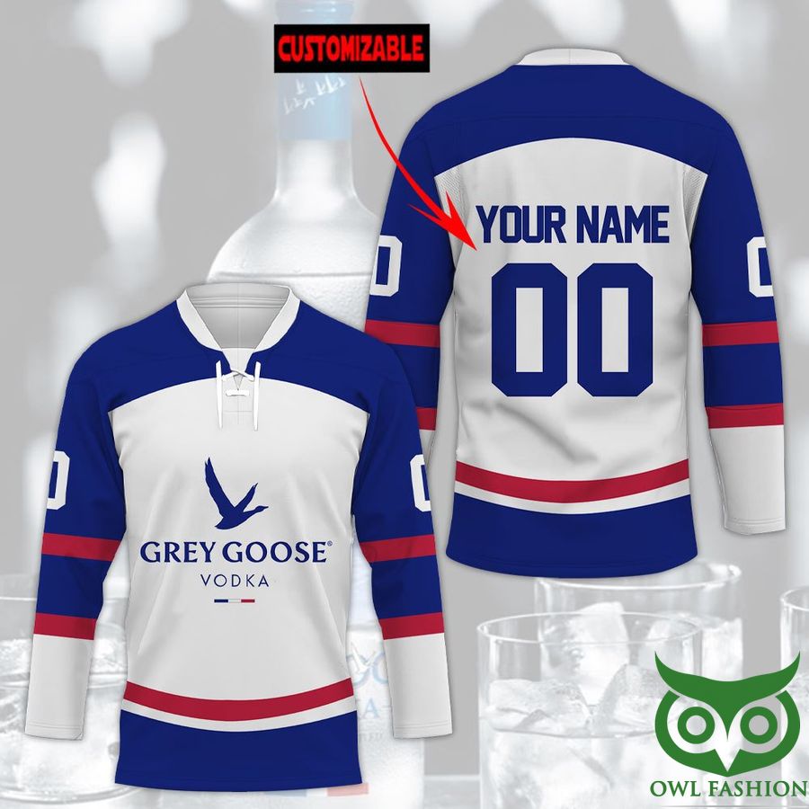 19 Custom Name Number Grey Goose Vodka Hockey Jersey