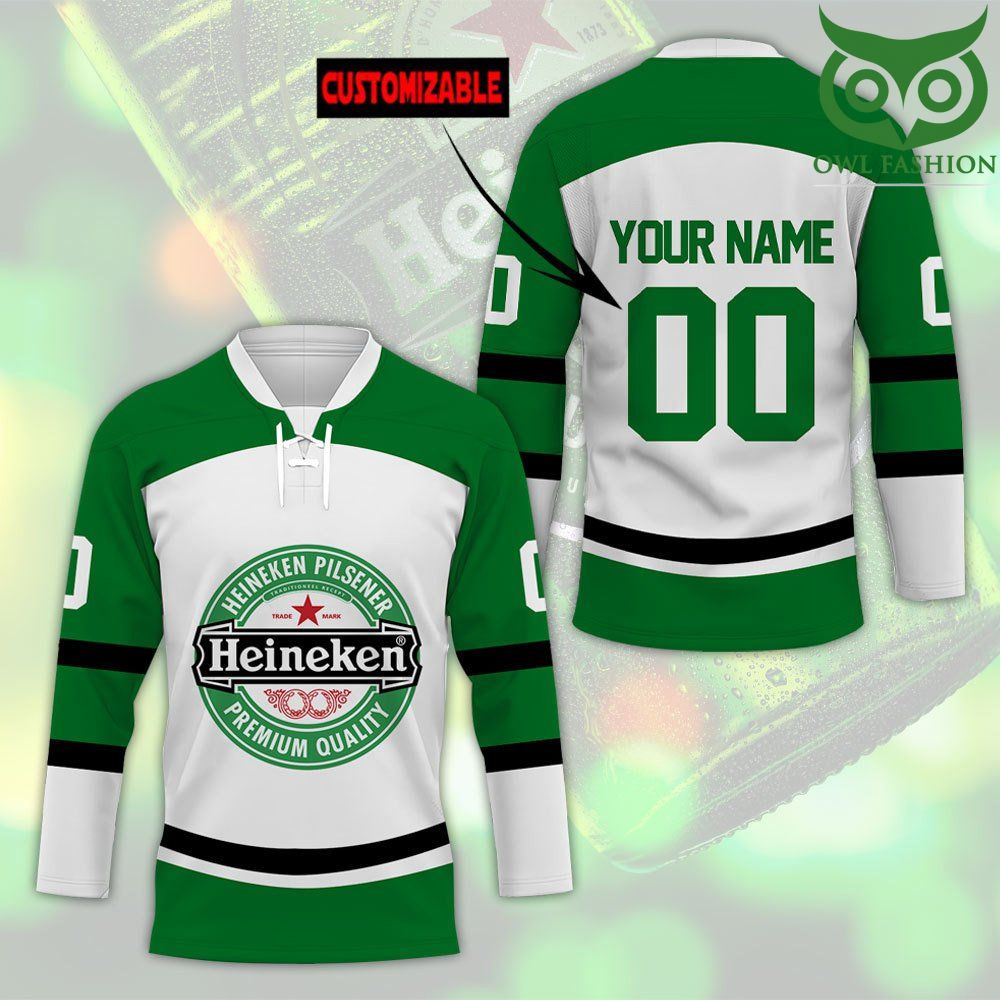 35 Heineken Custom Name Number Hockey Jersey