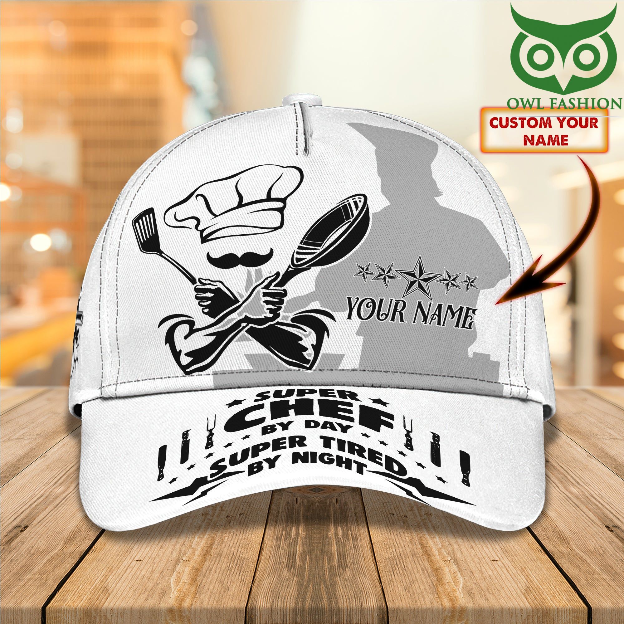 90 Super Chef by day super tired by night personalized Classic cap