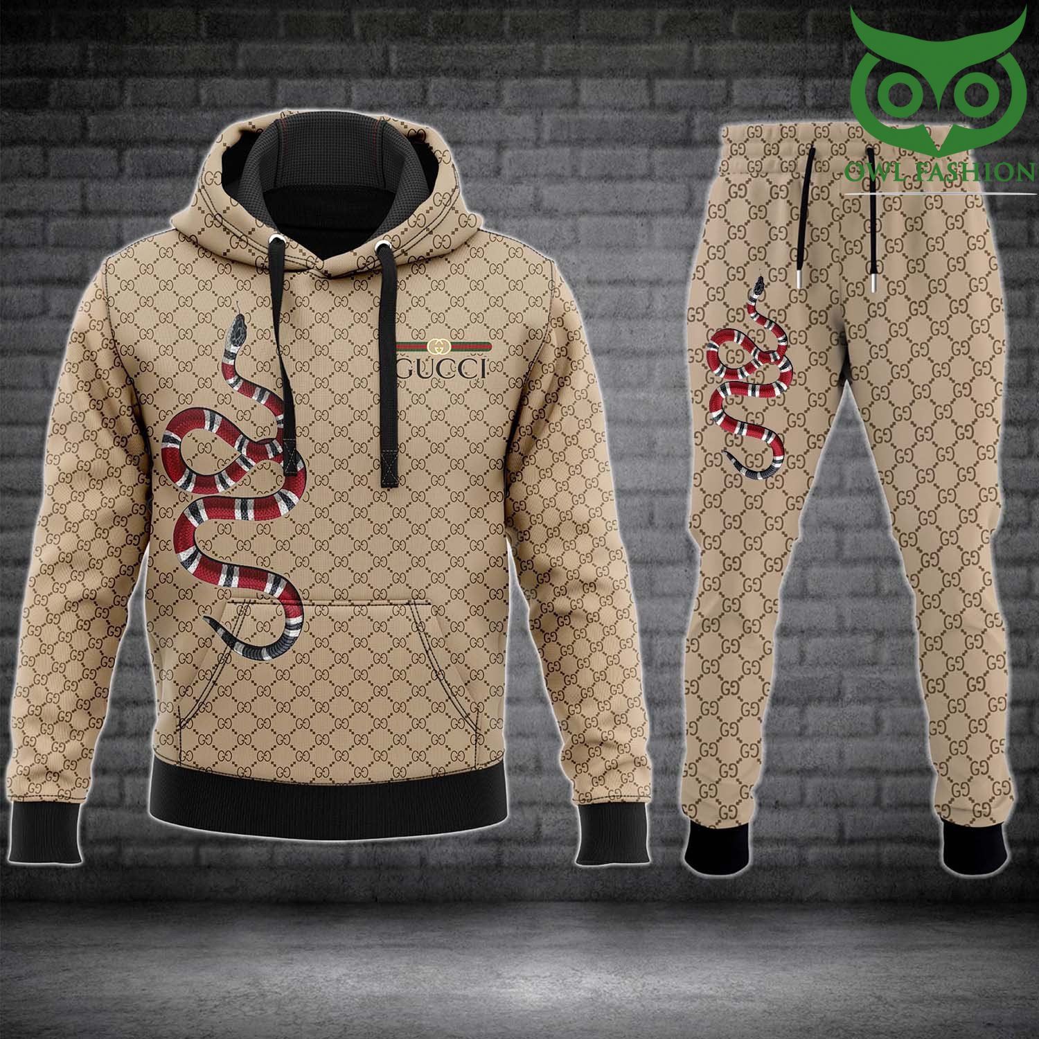 62 LUXURY Gucci red snake hoodie and pants set