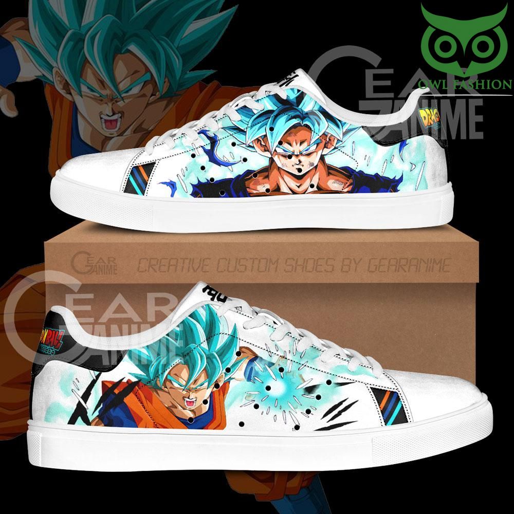 Dragon Ball Z Skate Shoes Custom Goku Super Saiyan Blue 