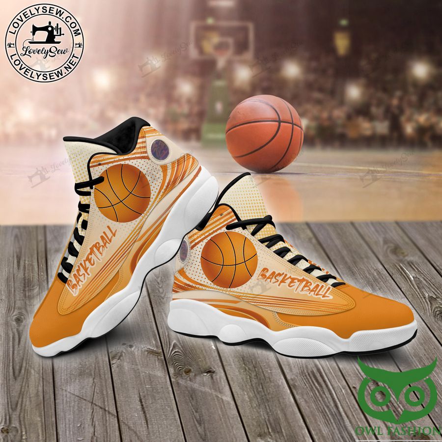 311 Custom Name Basketball Player Orange and White Air Jordan 13