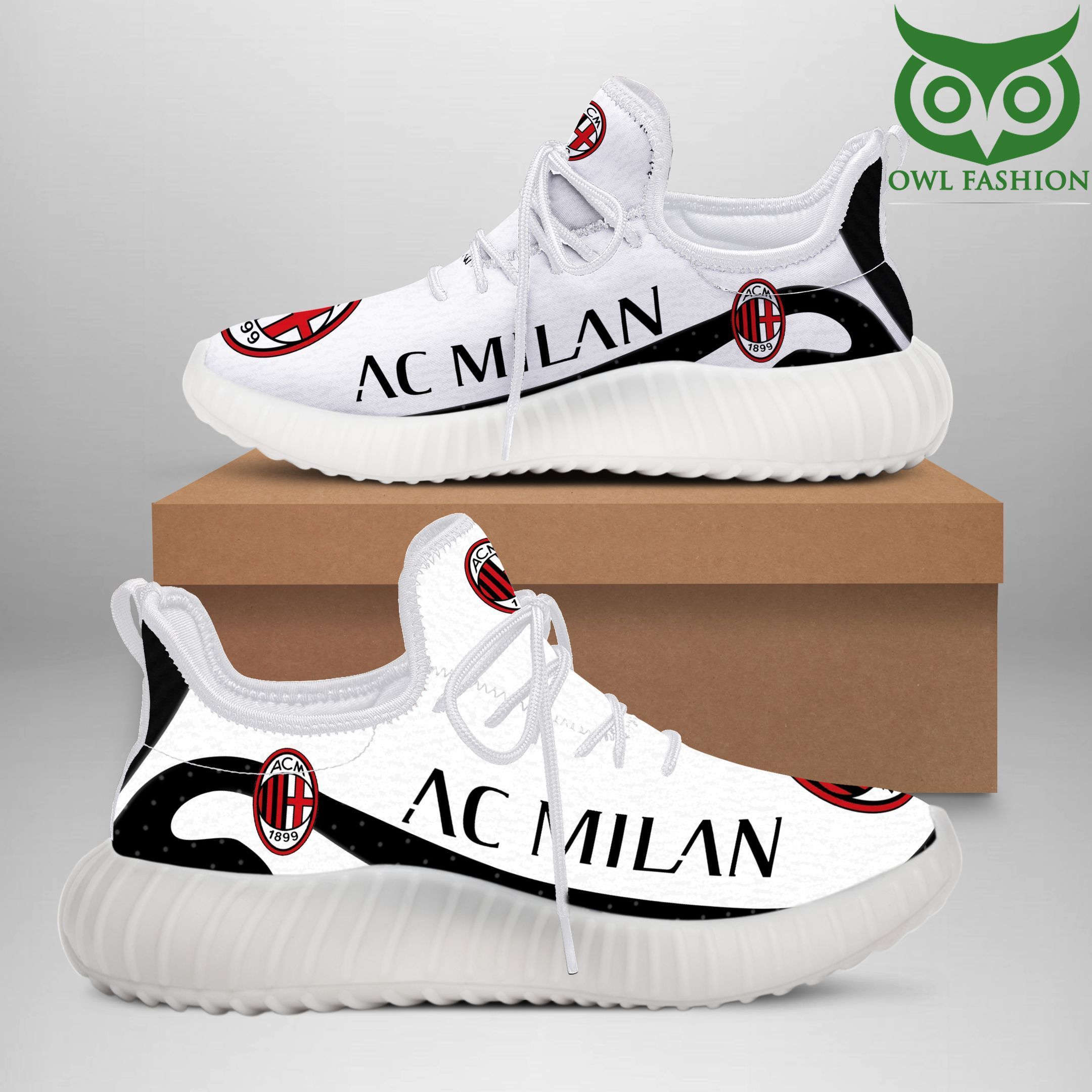 17 AC Milan white custom Reze Running shoes