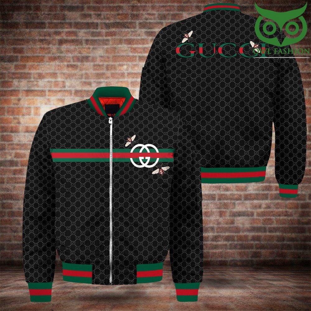 116 Gucci two bees flying 3D Bomber jacket