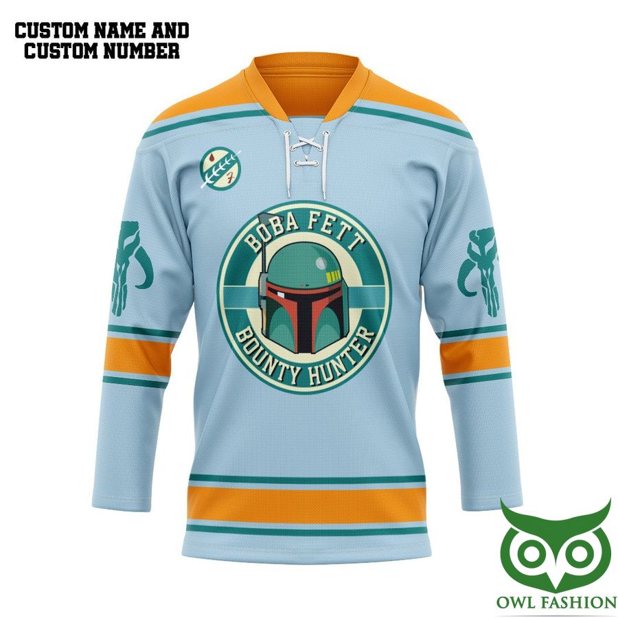 140 3D Star Wars Mandalorian Hockey Team Custom Name Number Hockey Jersey