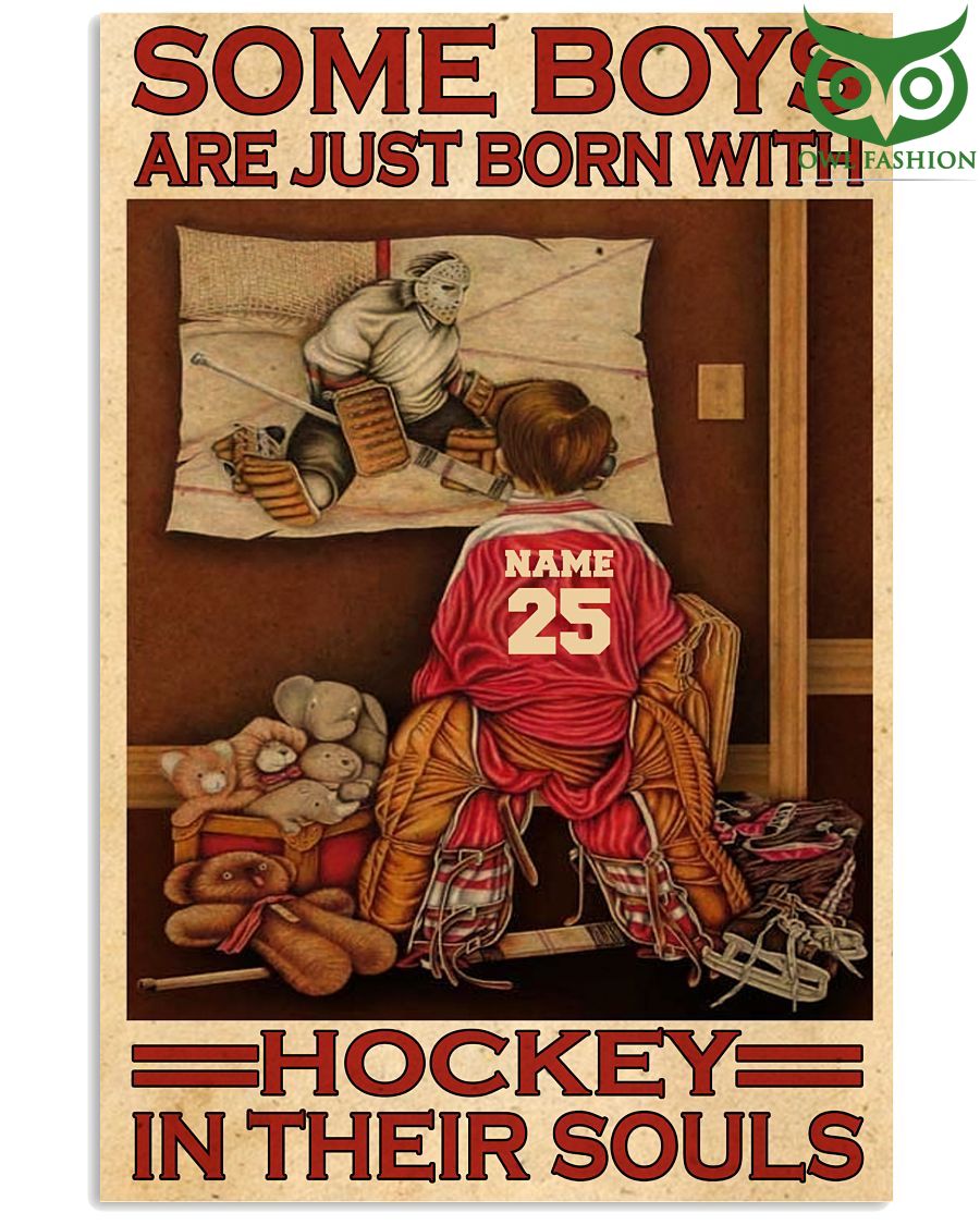 48 Some boys are just born with hockey in their souls Vertical Poster