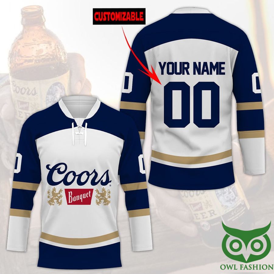 20 Custom Name Number Coors Banquet Beer Hockey Jersey