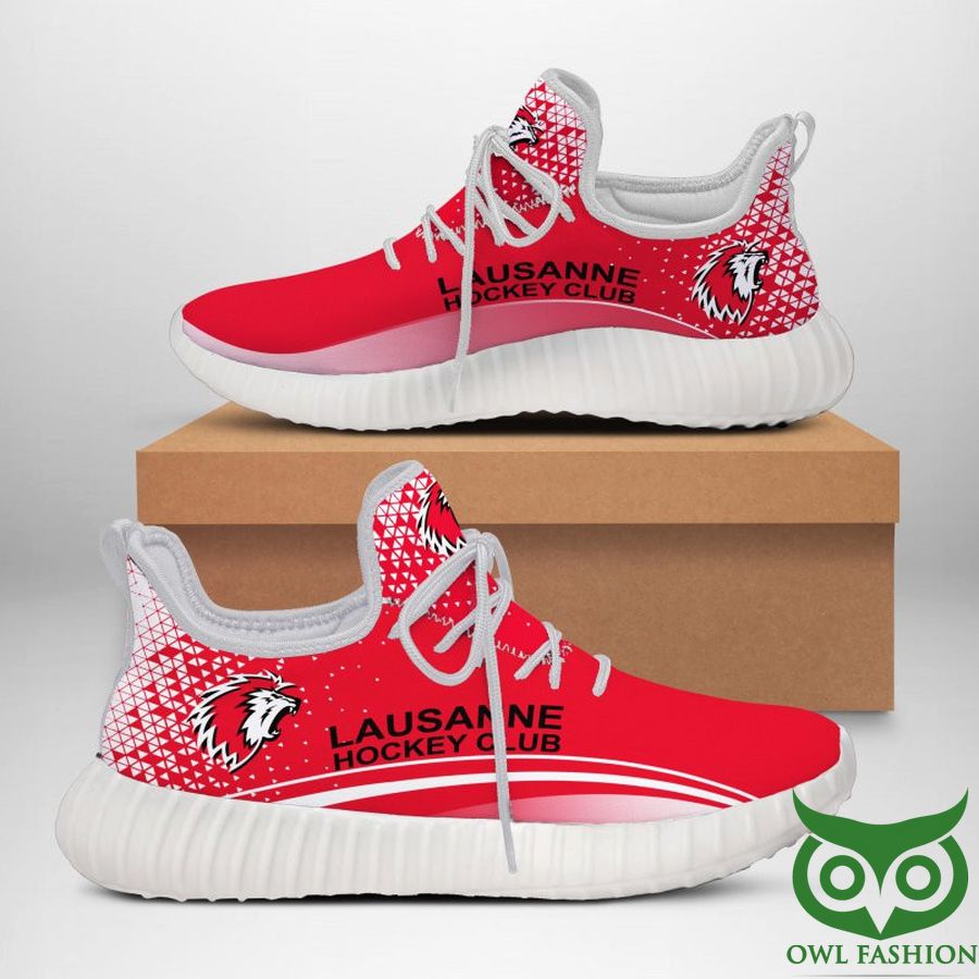 183 Lausanne Hockey Club Red and White Reze Shoes Sneaker