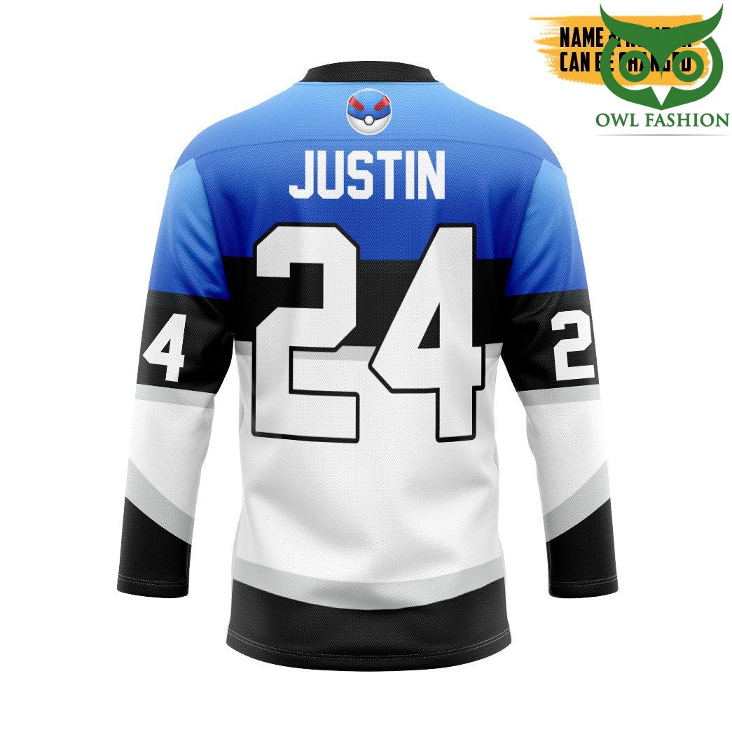 87 3D Pokemon Trainers Great Ball Custom Name Number Hockey Jersey