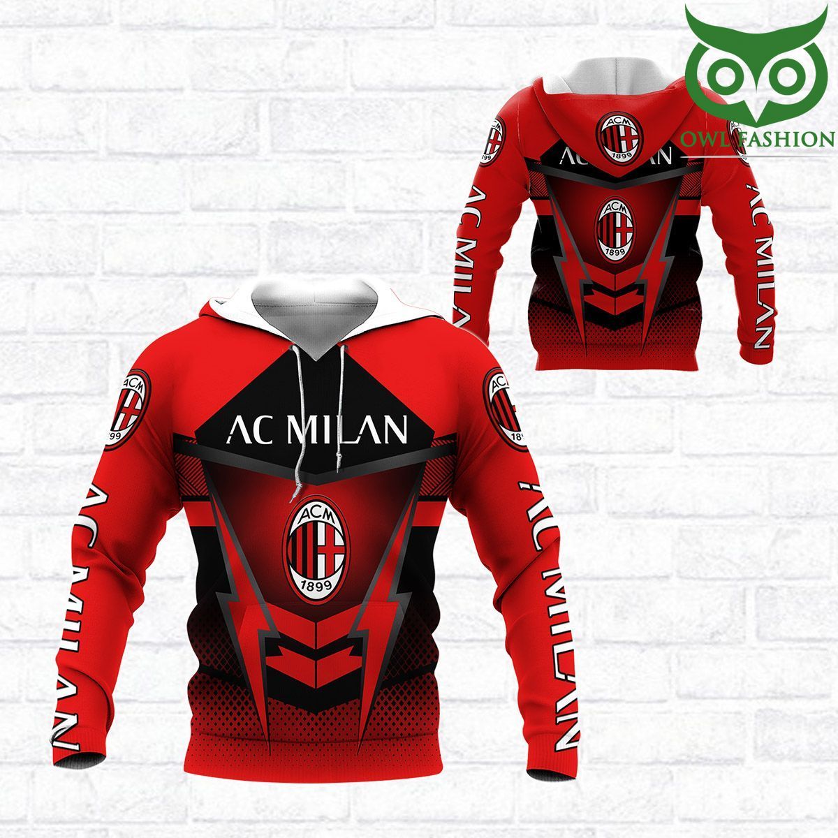 72 AC Milan 3D All Over Printed red Shirts