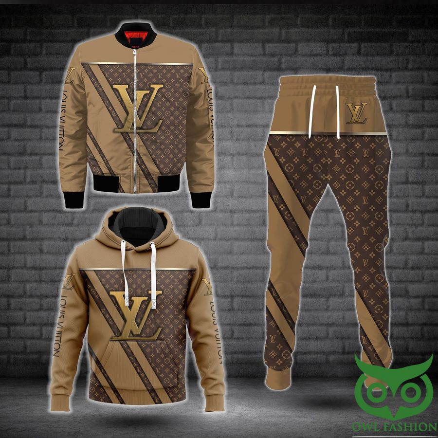 76 Luxury Louis Vuitton Monogram Canvas Pattern with Brown Logo 3D Shirt and Pants
