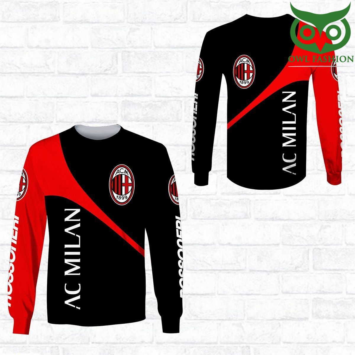 AC Milan Red 3D All Over Printed shirt