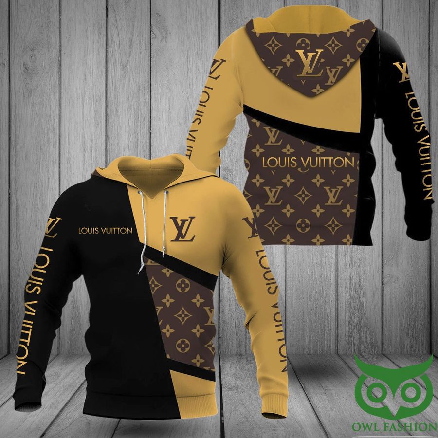 208 Luxury Louis Vuitton Monogram and Yellow and Black Color Arrays with Name 3D Hoodie