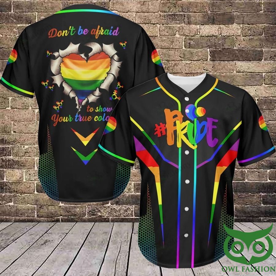 84 LGBT Dont be fraid to show your true color Pride Baseball Jersey shirt