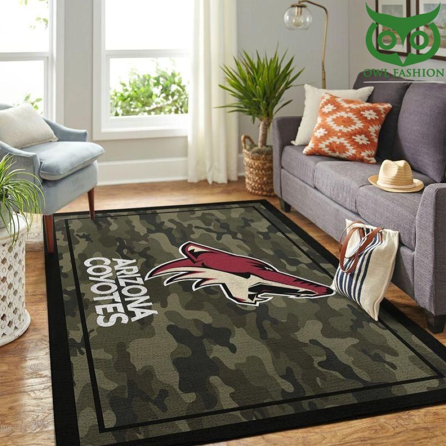 59 Arizona Coyotes Nhl Team Logo Camo Style Carpet Rug