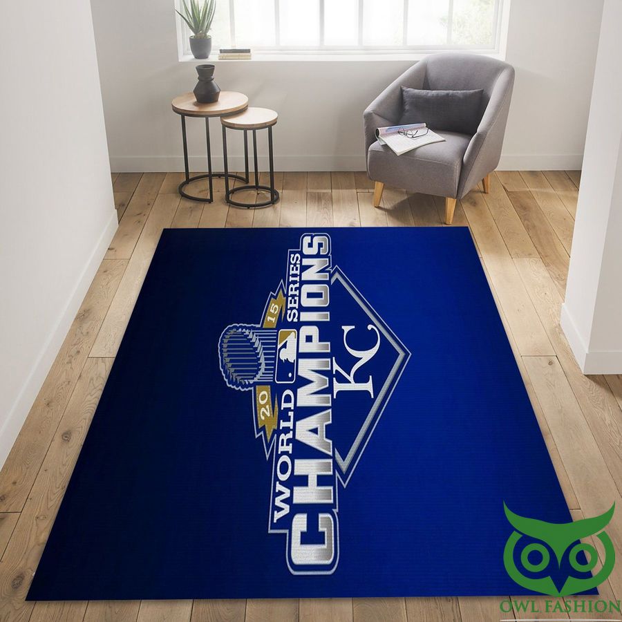 228 Kansas City Royals Champions 2015 MLB Blue Carpet Rug