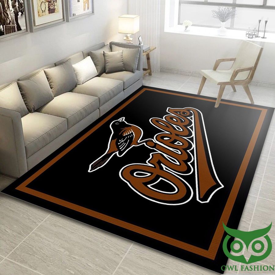 232 Baltimore Orioles Imperila Spirit MLB Black and Brown Carpet Rug