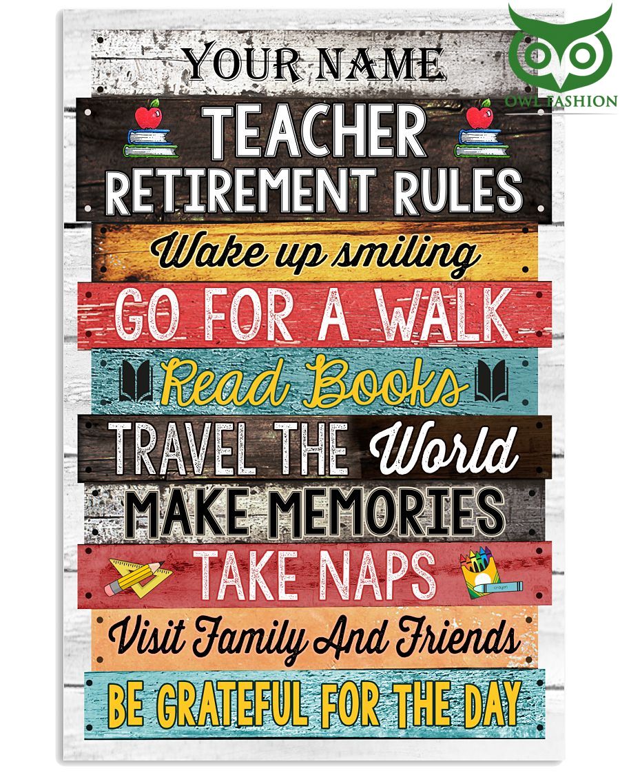 4 Personalized Retired Teacher Poster Teacher Retirement Rules
