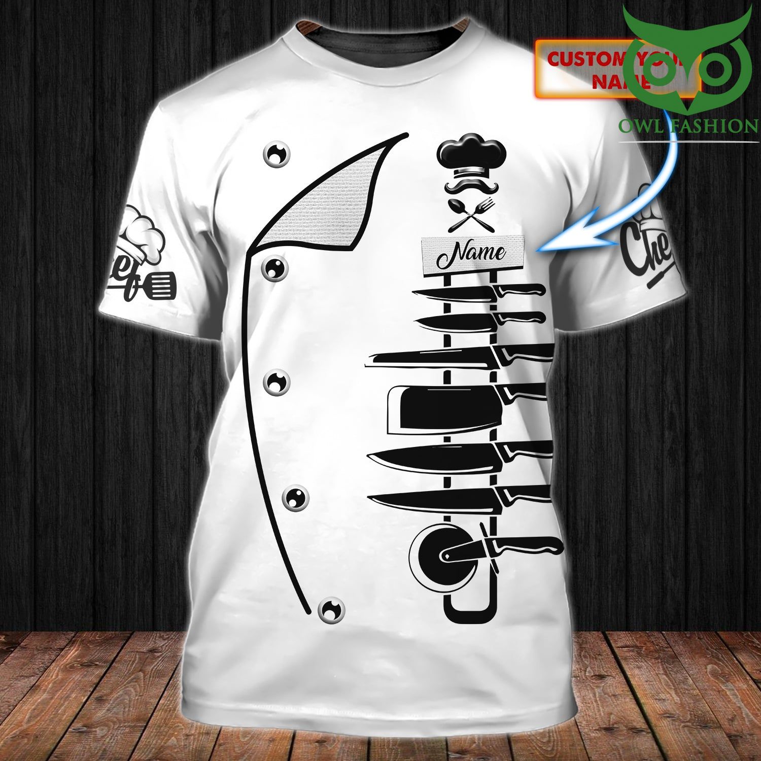 77 A Chef not stop when tired personalized 3D Tshirt