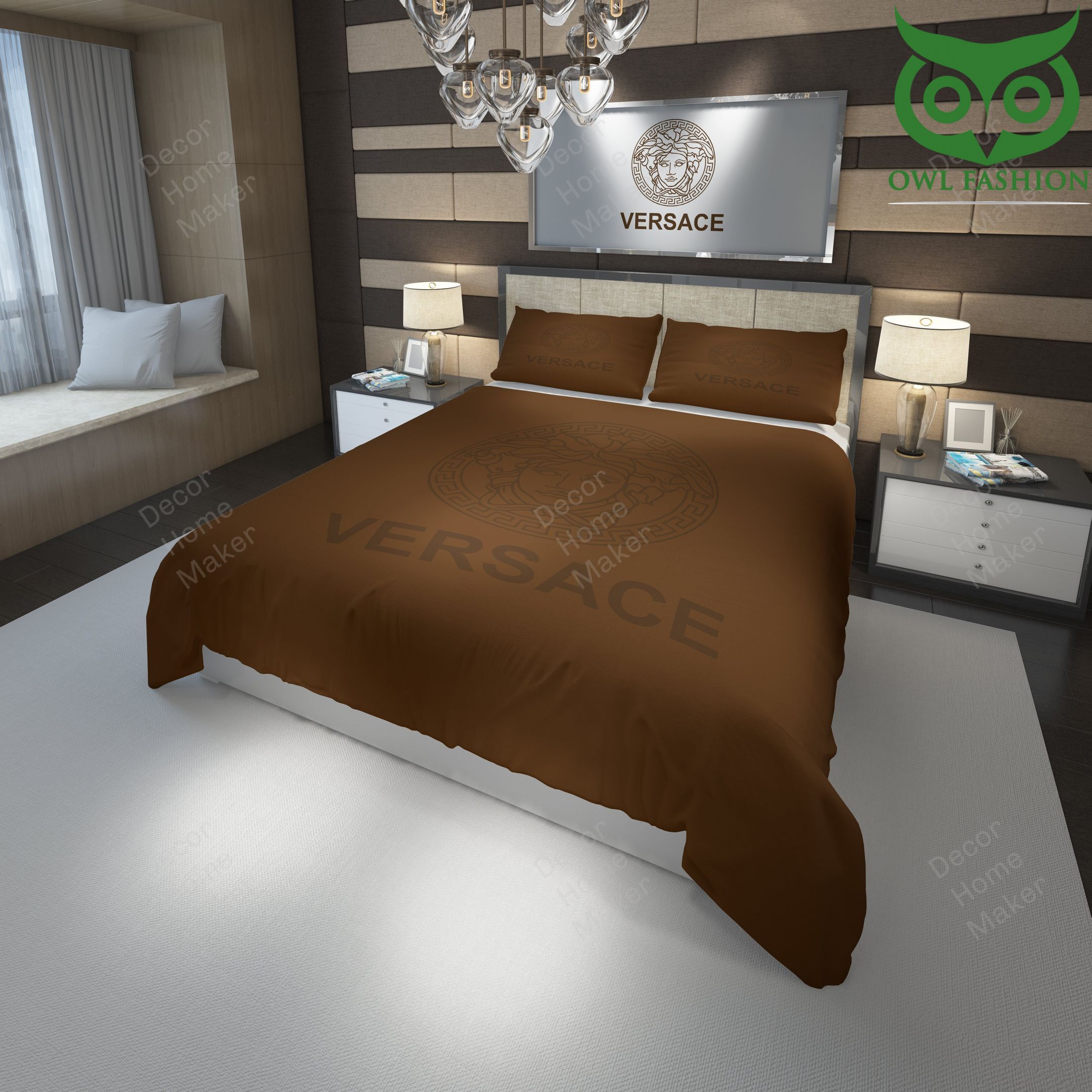 30 Versace full brown luxury bedding set