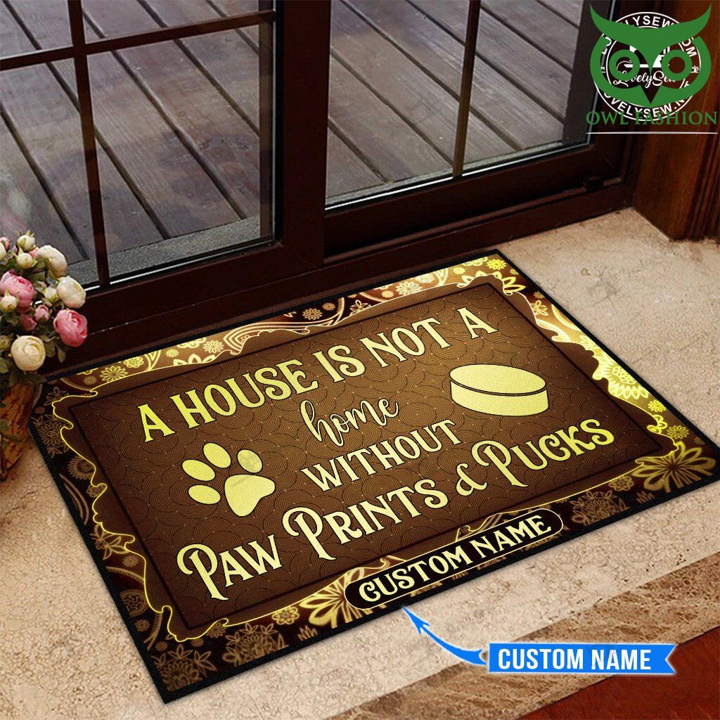 106 A house is not a home without Pawn Prints and Pucks Personalized Doormat