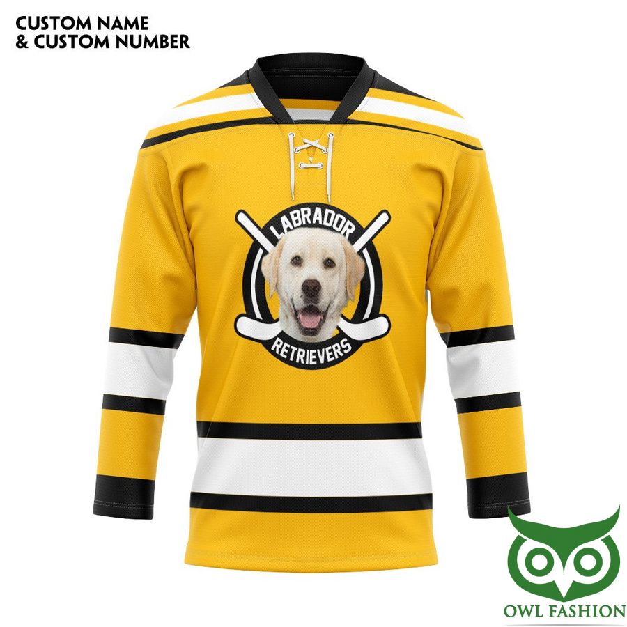104 3D Labrador Retrievers Dog Custom Name Number Hockey Jersey