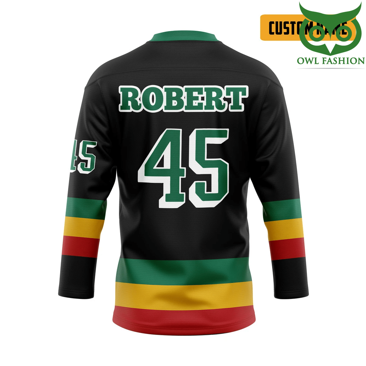 26 3D Bob Marley Iron Lion 45 Custom Name Hockey Jersey