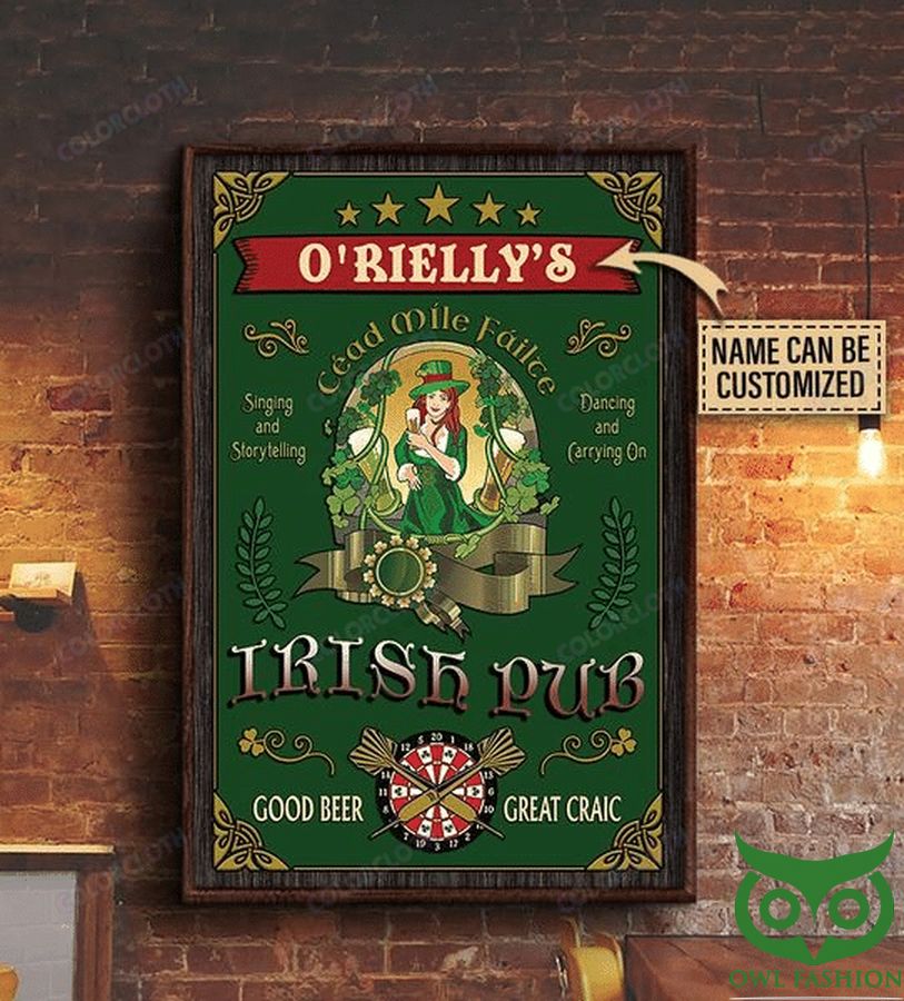 30 Saint Patrick Personalized Beer Girl Irish Pub Vertical Poster