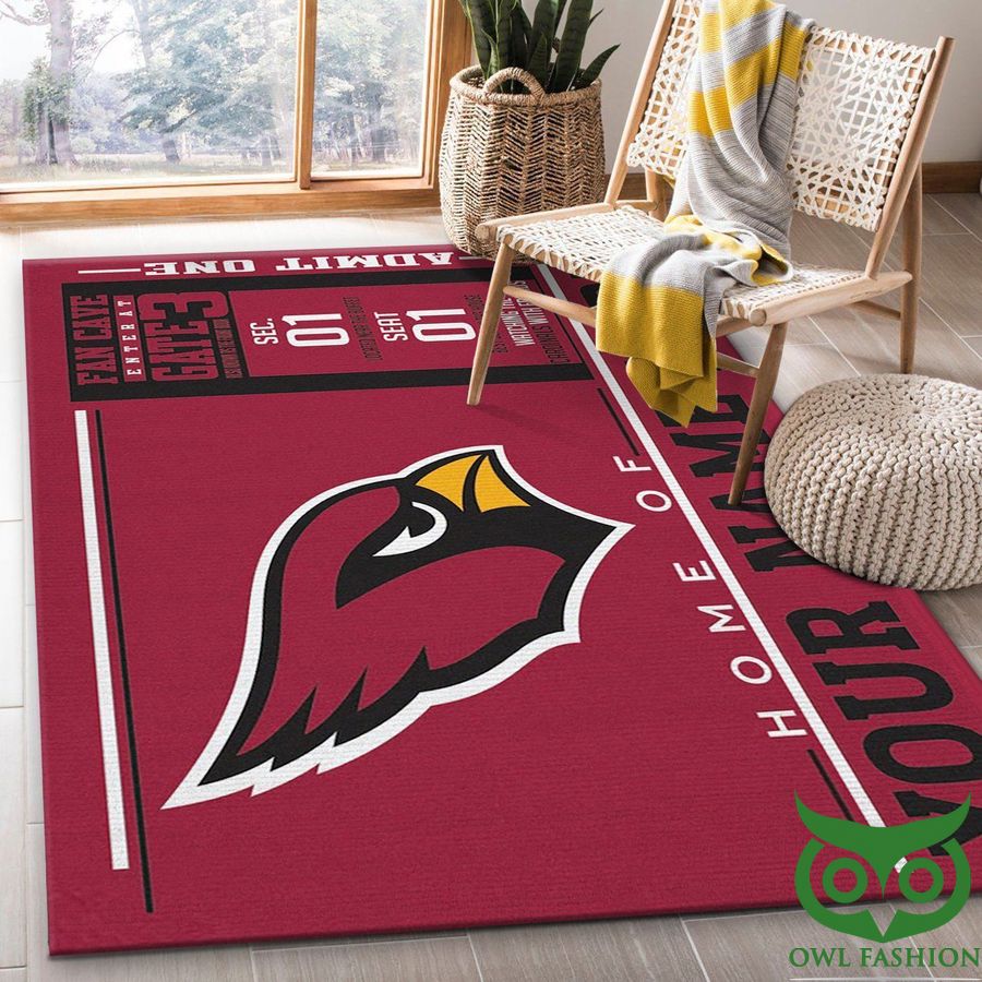 Customized NFL Arizona Cardinals Wincraft Team Logo Dark Red Carpet Rug