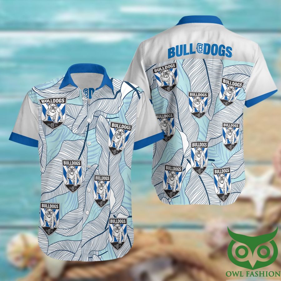 NRL Canterbury Bankstown Bulldogs Blue and White Hawaiian Shirt