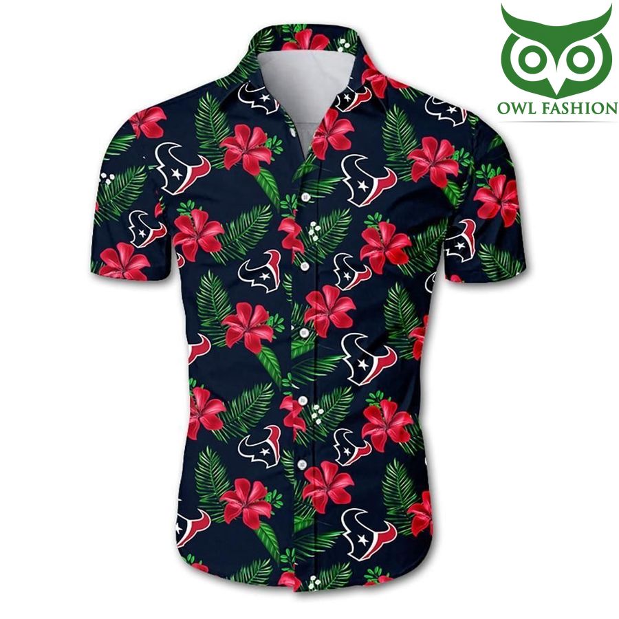 Houston texans tropical flower logo team summer Hawaiian Shirt 