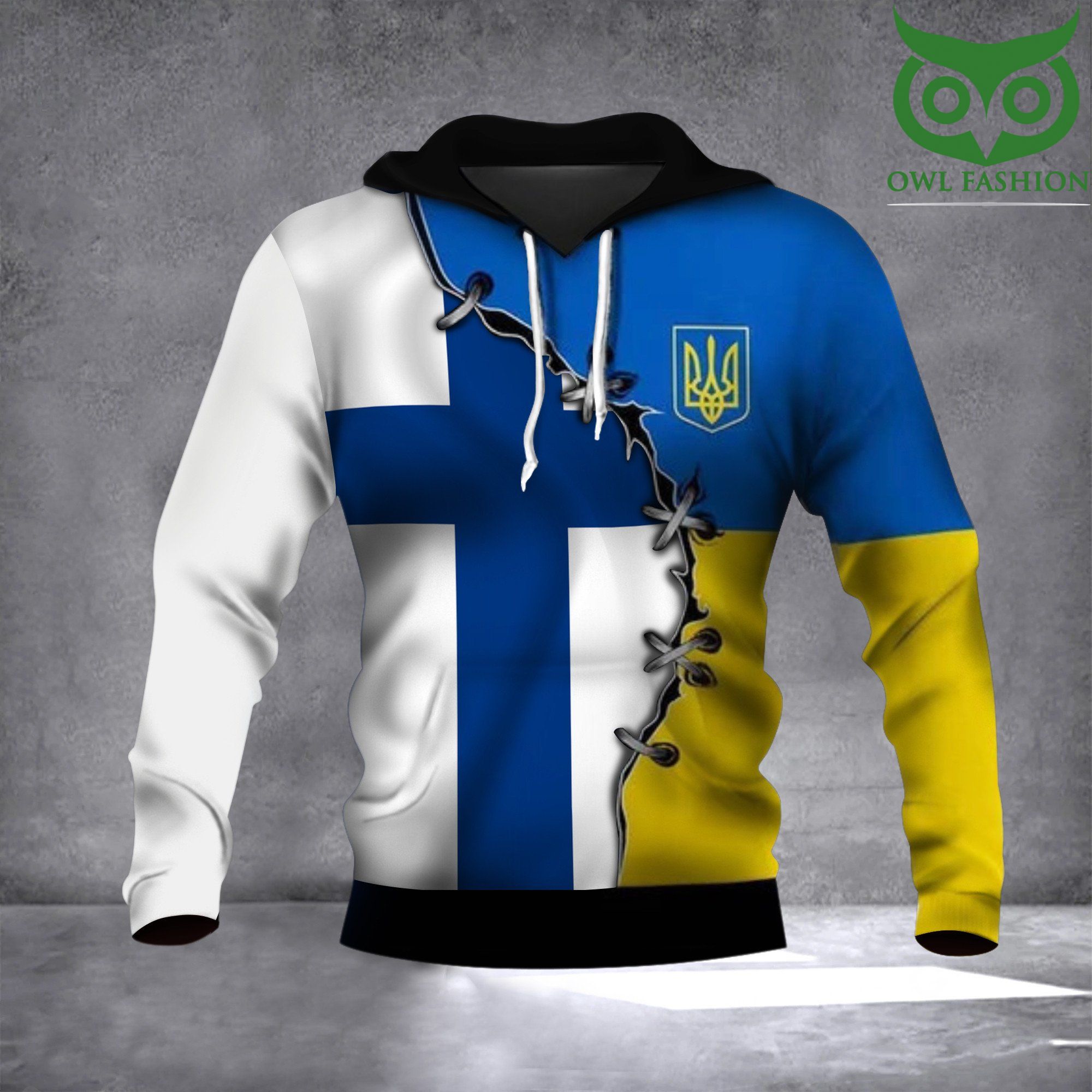 Finland Ukrainian Flag Hoodie 2022 Support Ukraine Merch Finnish Gift