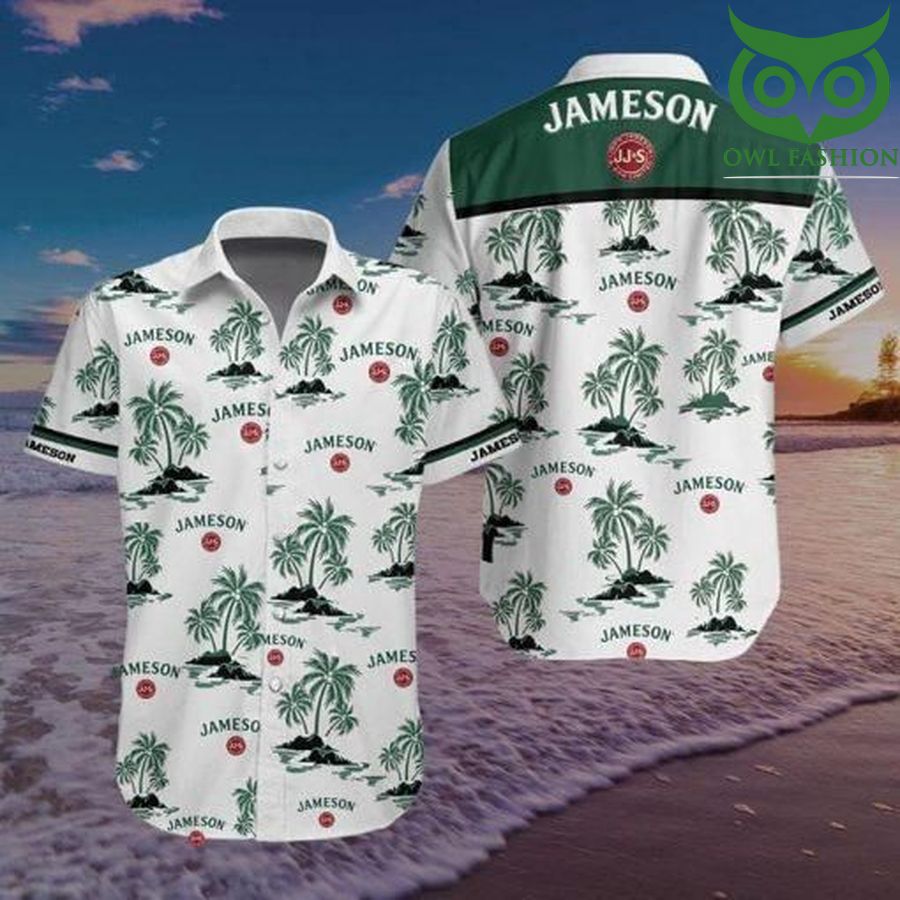 Jameson Irish Whiskey coconut trees Hawaiian Shirt 