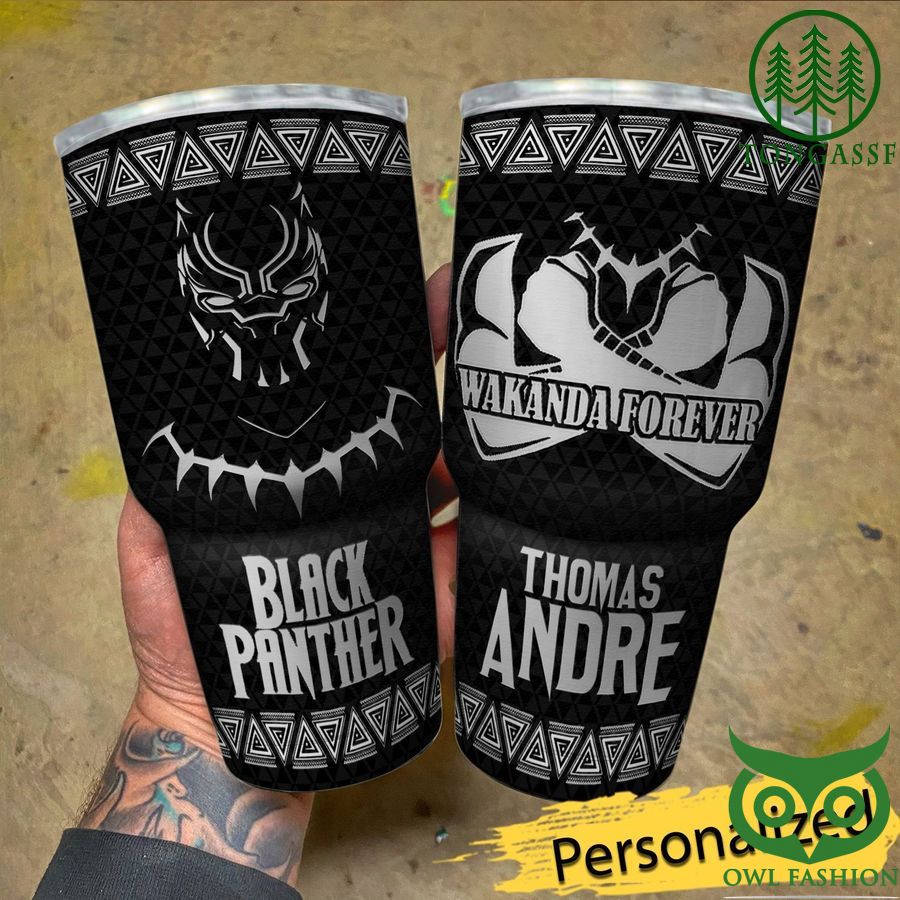 Personalized Black Panther Wakanda Forever Stainless Steel Tumbler