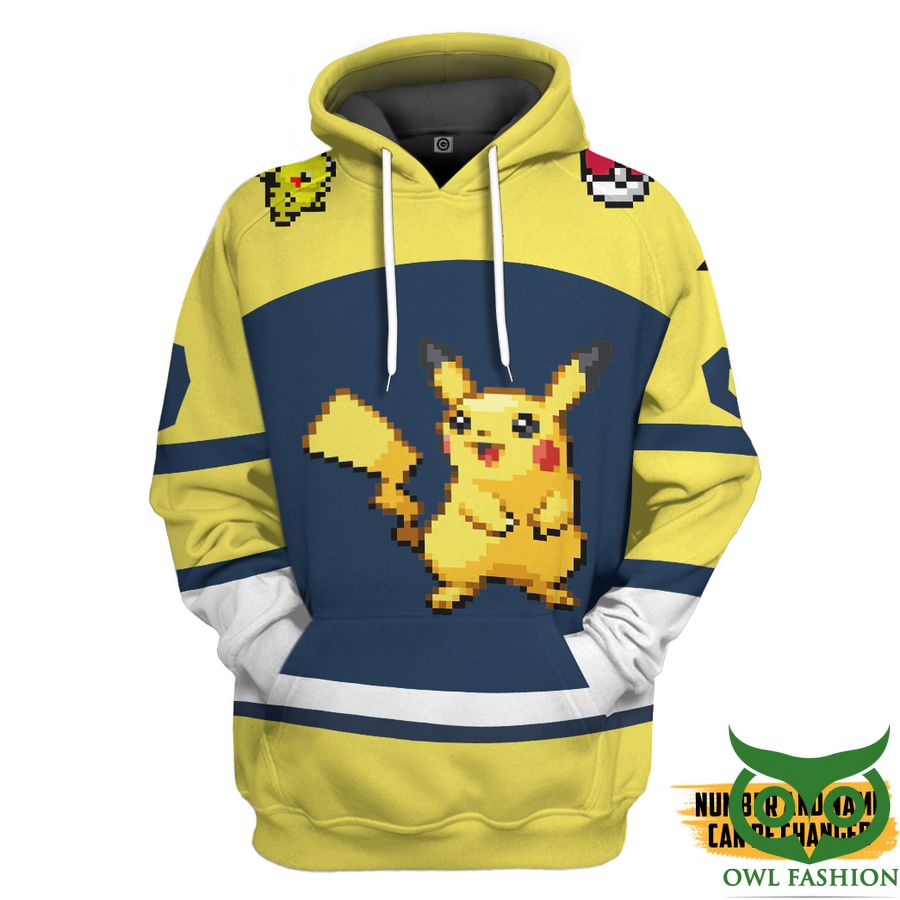 Custom Name Number Pokemon Pikachu Sport 3D Shirt