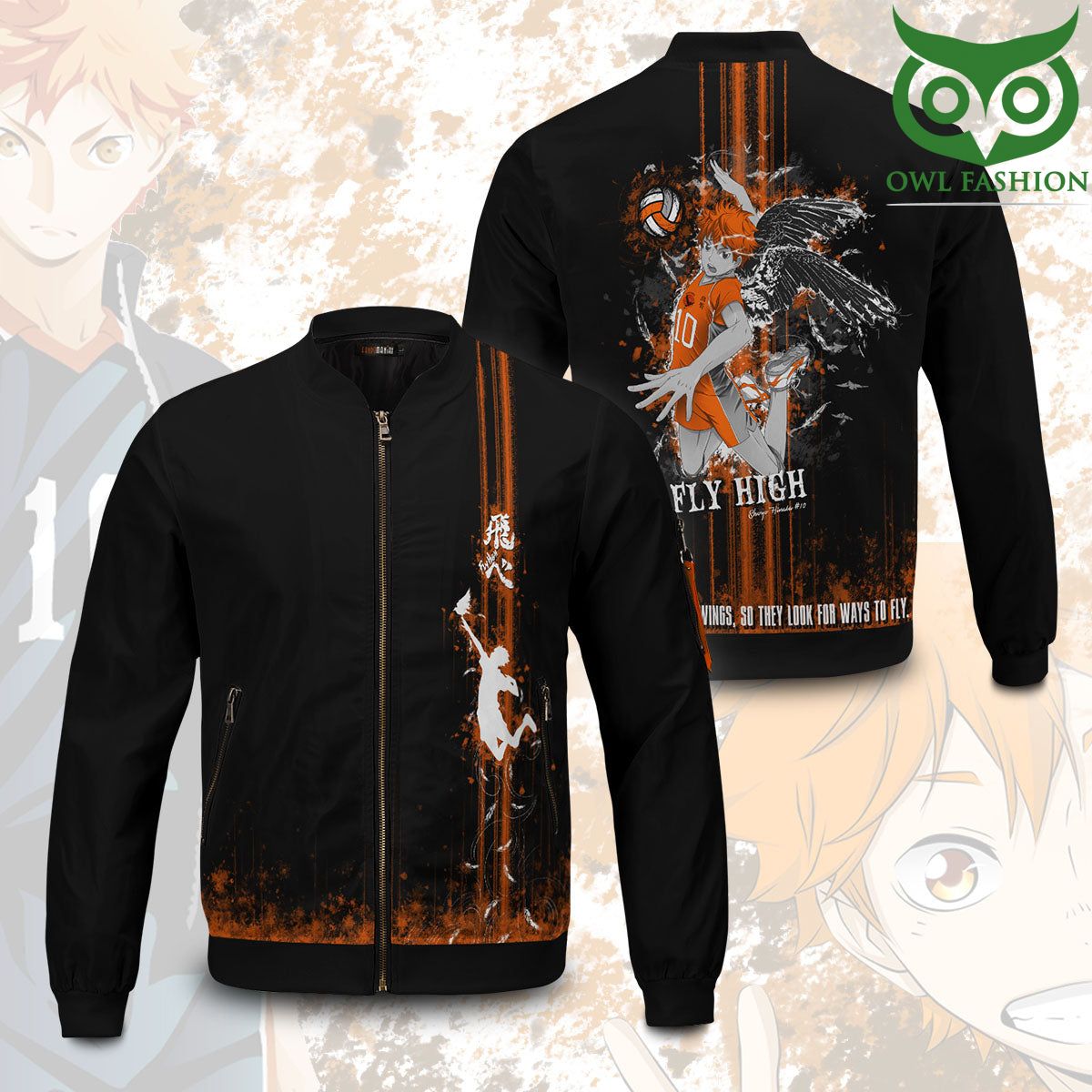 107 Naruto Hyuuga Hinata Spirit Printed Bomber Jacket limited edition
