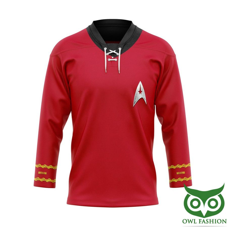 Gearhuman 3D Star Trek Red Uniform Hockey Jersey