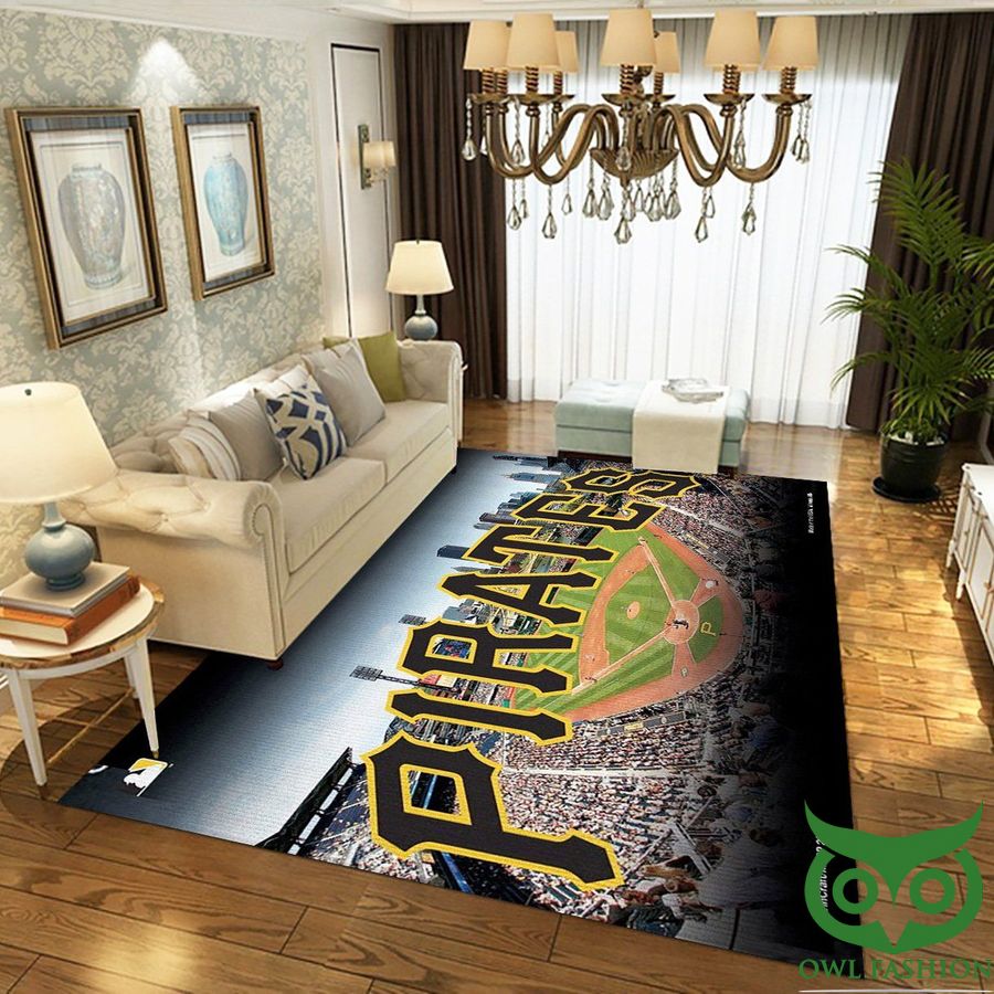 Pittsburgh Pirates MLB Team Logo Wincraft Green Pitch Carpet Rug
