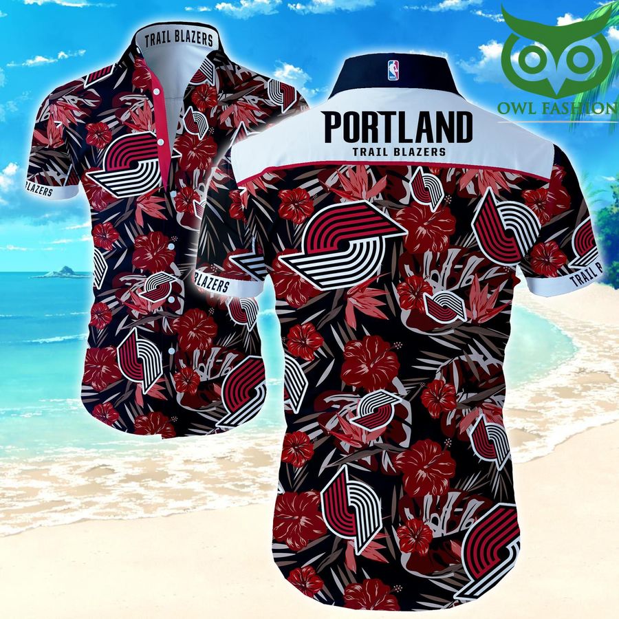 Portland Trail Blazers NBA team short sleeve Hawaiian Shirt Summer 