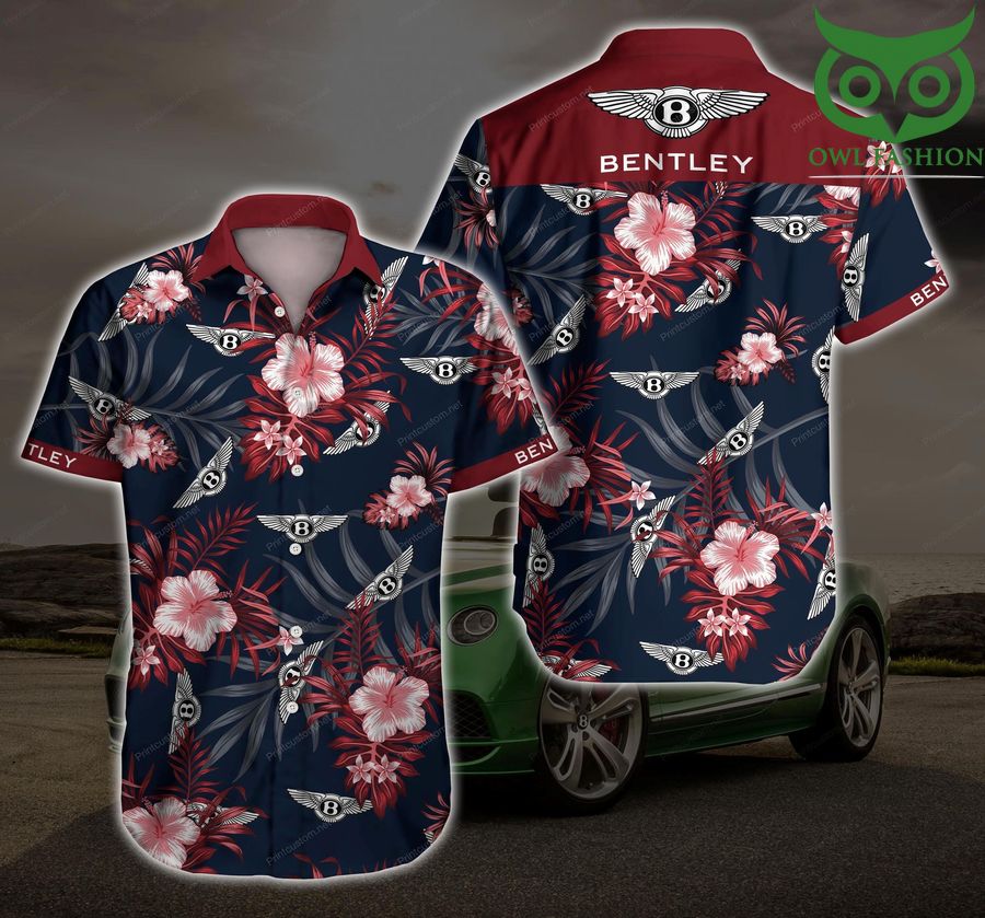 Tlmus Bentley navy floral Hawaiian Shirt 