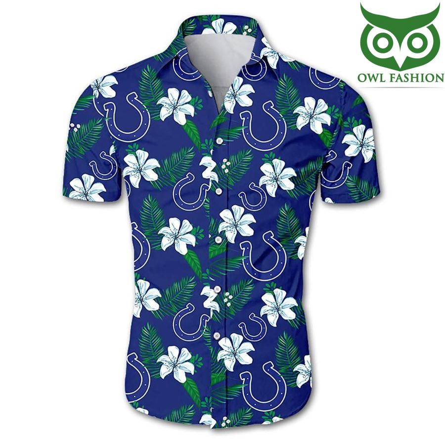 Indianapolis colts tropical flower Hawaiian Shirt for football fans summer