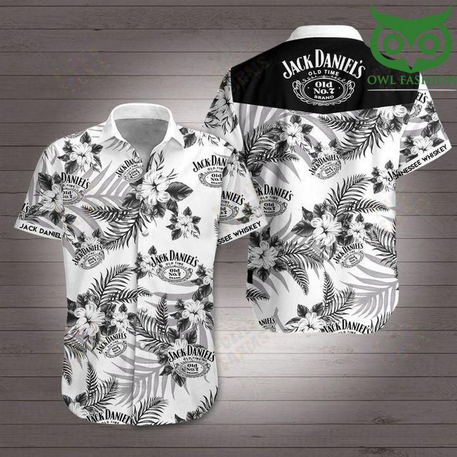 Jack daniels tennessee whiskey floral logo summer short sleeve Hawaiian Shirt 