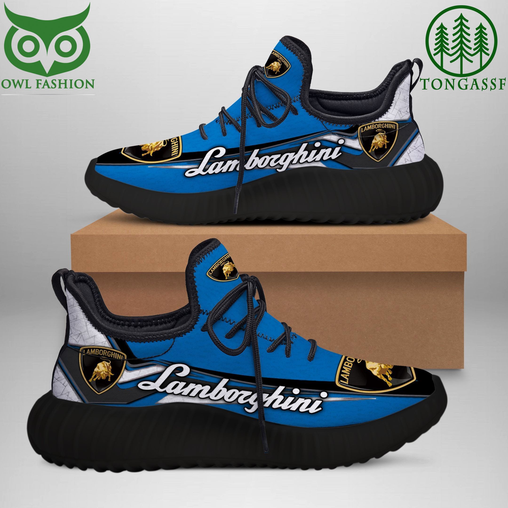 117 Lamborghini full Blue with logo Reze Running shoes