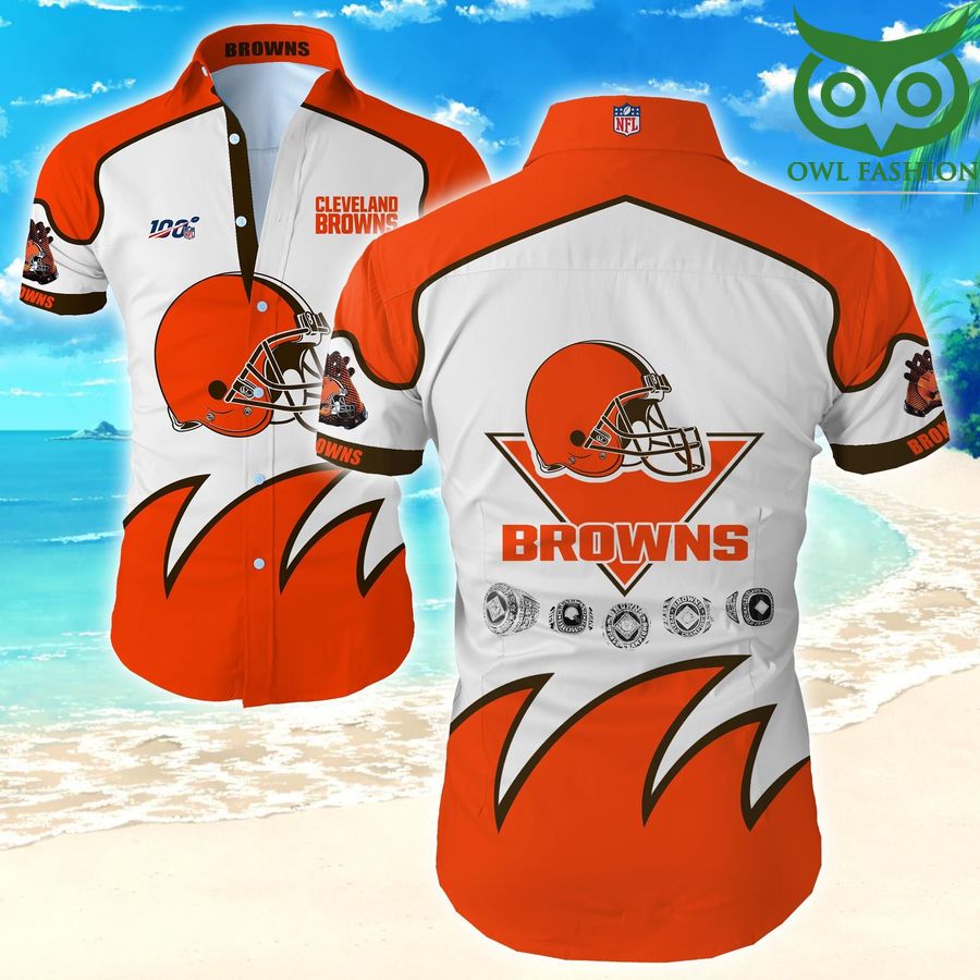 Nfl Cleveland Browns big logo Hawaiian Shirt Tropical Shirt 