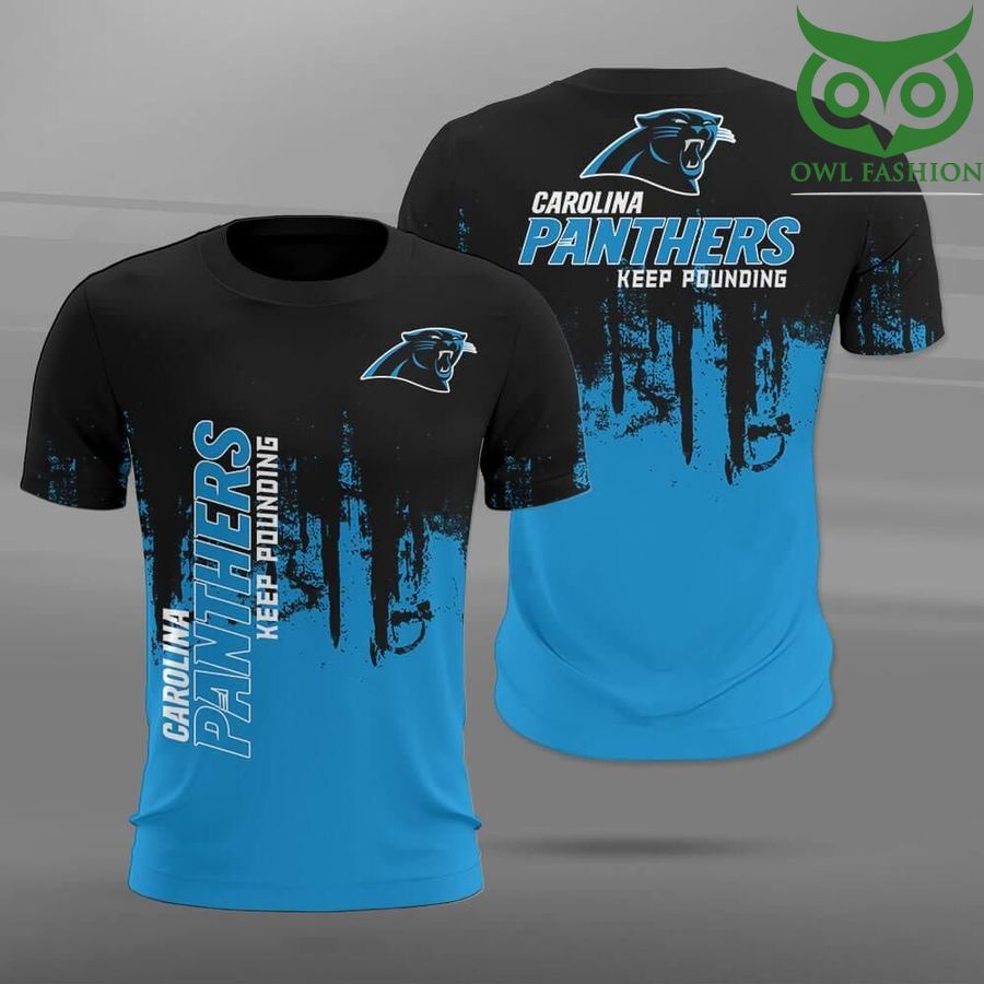Carolina Panthers NFL Keep pounding Paint Forest Casual 3D t-shirt